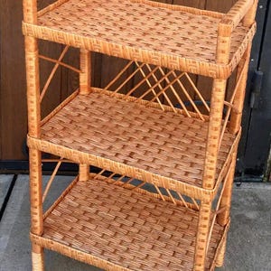 Wicker shelving unit, plant stand, book shelf, shoe storage, wicker shelf, rattan furniture, plant shelf, rattan shelves, wicker bookcase