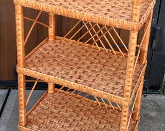 Wicker shelving unit, plant stand, book shelf, shoe storage, wicker shelf, rattan furniture, plant shelf, rattan shelves, wicker bookcase