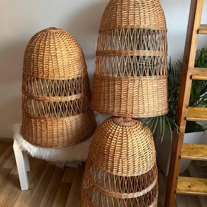 wicker lampshade rattan pendant light boho hanging lamp handmade wicker rattan cone lampshade woven bamboo lamp boho wicker chandelier
