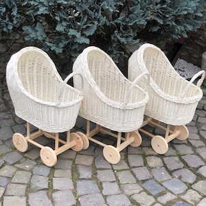 rieten poppenwagen, kinderwagen, cadeau voor kinderen, poppenwagen, rieten babypoppenwagen, poppenwagen, handgemaakt, poppenwagen, milieuvriendelijk