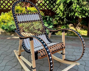 Rattan rocking chair, wicker chair, bentwood rocking chair, cigar lounge chair, lounge chair swing, housewarming gift first home, armchair
