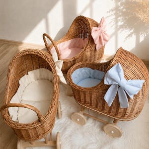 gevoerde rieten poppenwagen natuurlijke rieten poppenwagen poppenwagen cadeau voor kinderen rieten kinderwagen kinderwagen pop buggy kraamcadeau