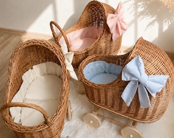 lined wicker doll pram natural wicker doll stroller doll pram gift for kids wicker baby carriage baby stroller doll buggy baby shower gift