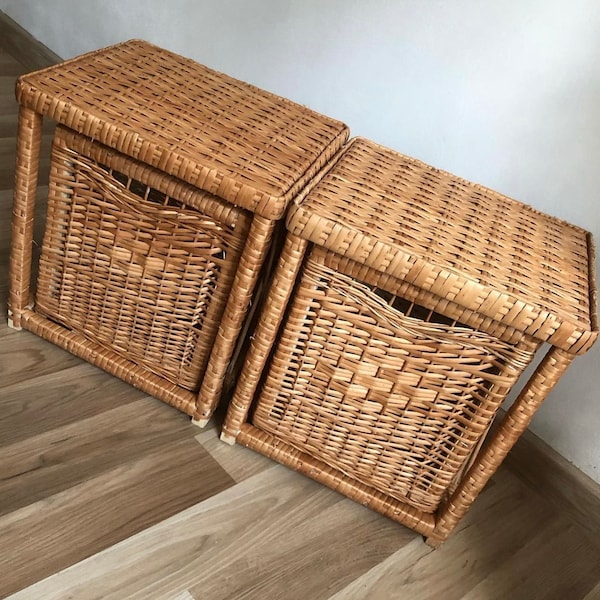 handmade wicker drawer organizer, boho furniture, wicker box basket, retro vintage style drawer, wicker organizer, ecofriendly box drawer