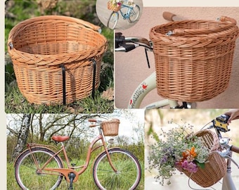 bicycle basket natural wicker bike basket bicycle accessories shopping basket front bike rustic basket