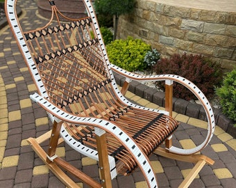 ラタン ロッキングチェア パティオチェア 籐製 屋外ラウンジチェア