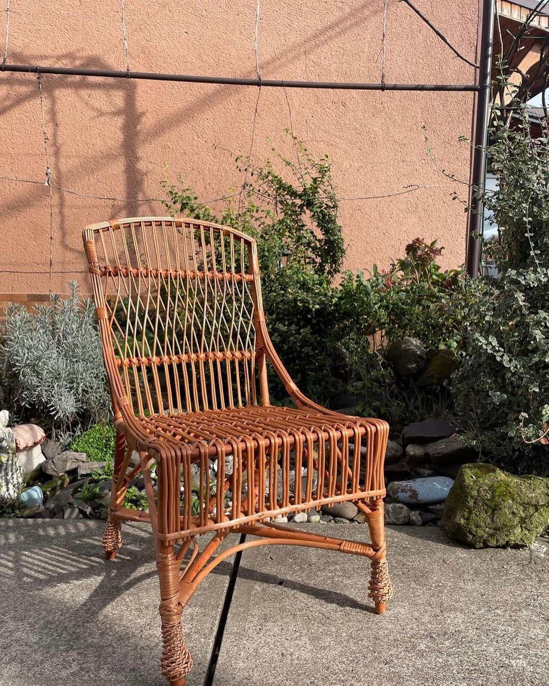 Rustic Outdoor Chair, Wicker Chair, Wicker Furniture, Rattan Chair