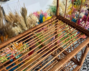 籐アーチ棚ユニット、4段ラタン棚、本棚、エコフレンドリーな靴ラック