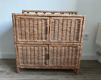 handgemaakte rotan dressoir natuurlijke rieten ladekast milieuvriendelijke schoenenopbergkast rieten meubels rustiek dressoir schoenenopbergplank