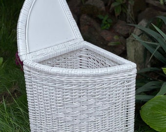 wicker laundry hamper, laundry basket organizer, laundry  holder, storage basket, boho furniture, laundry hamper, wicker basket, handmade