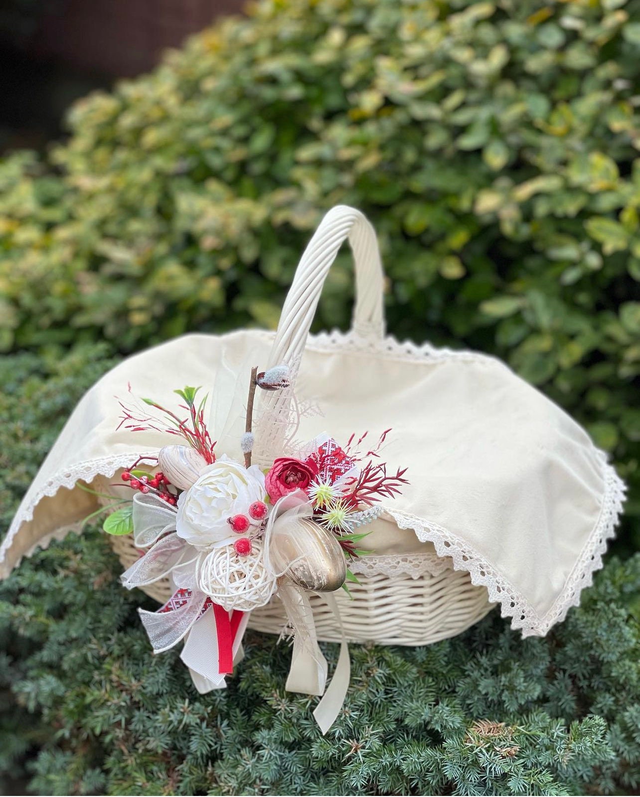 Wicker Easter Basket With Liner Natural Woven Basket Picnic Wedding ...