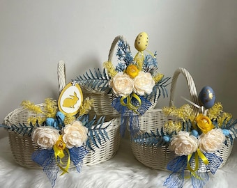 wicker easter basket, wedding decor basket, flower girl basket, picnic basket, fruit basket