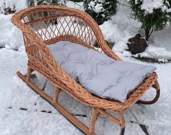 Kinderschlitten, Vintage Holzschlitten, Vintage Holzschlitten, Weihnachtsschlitten, Geschenk für Kinder, Vintage Schlitten