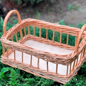 Fruit basket, woven basket with handle, basket with handle, wicker basket, ecofriendly, storage basket, handmade, wine picnic basket