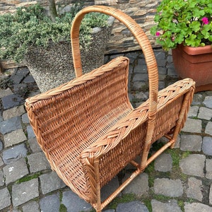 Wicker firewood basket, firewood holder, firewood storage, fireplace decor, wicker basket, log carrier, firewood holder indoor, handmade