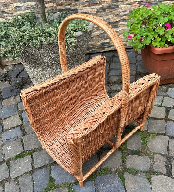 Wicker firewood holder hotsell