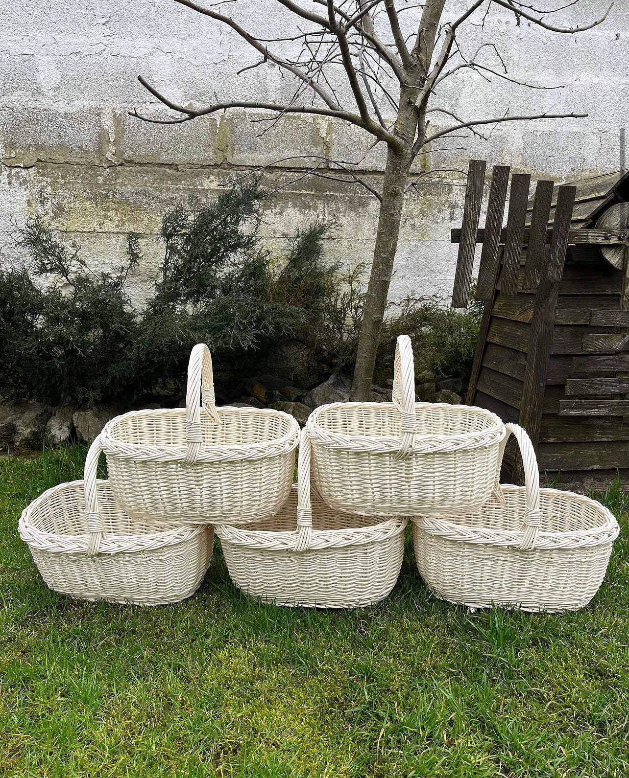 Handgewebte Körbe 10cm Blumenmädchen Korb Geflochten – Bambus & Rattan, Miniaturkörbchen Mit Henkel, 5–10 Cm, Für Hochzeit, Ostern, Deko & Picknick