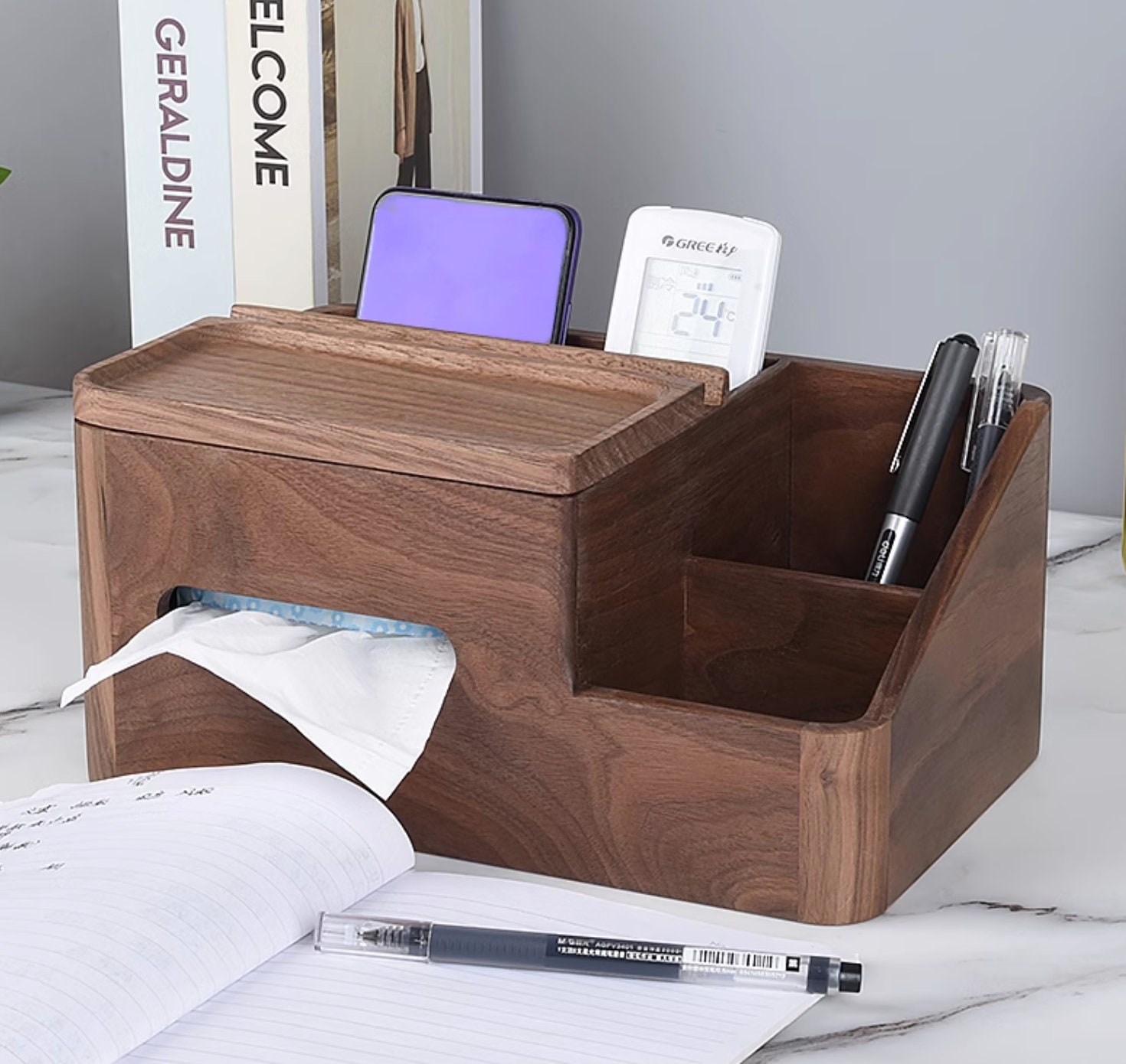 Wooden Storage Box – Walnut with White Oak Corner Splines