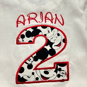 Mickey Mouse 2nd Custom Birthday Shir, Mickey Mouse Birthday Shirt, boys birthday shirt, boys custom shirt