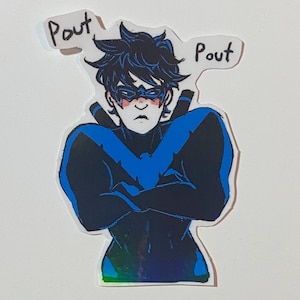 Pouty Nightwing-batboysticker schattig holografisch