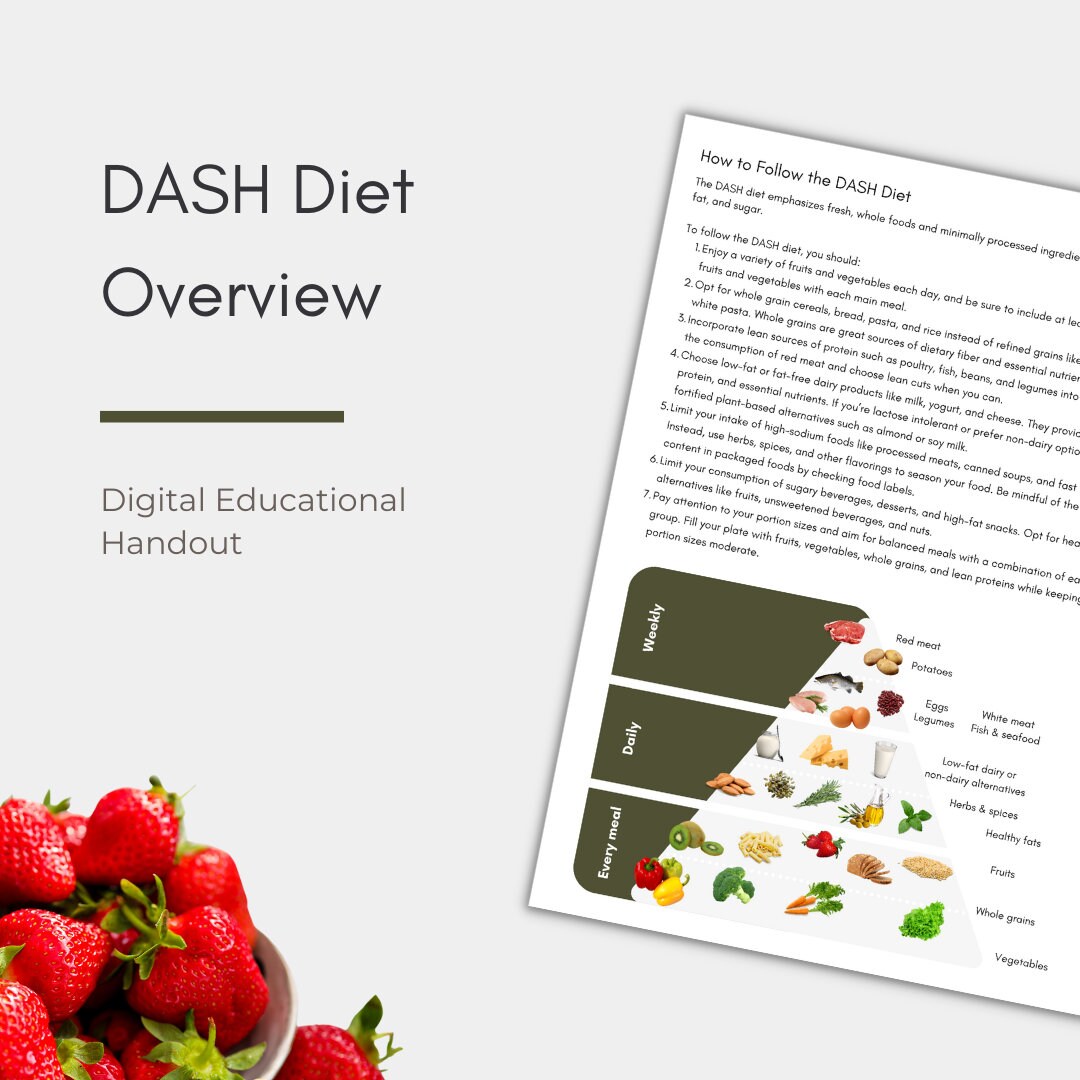 Digital Download DASH Diet Handout for Healthcare Practitioners Etsy