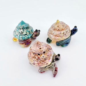 Glass Hermit Crab Sculpture - Custom Made to Order Glass Sculptures | Glass Figurines | Hermit Crab Figurines | Crab Gifts | Unique Gifts