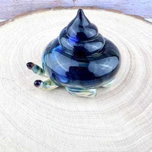 Fumed Glass Hermit Crab Sculpture - Custom Made to Order Glass Sculptures | Glass Figurines | Hermit Crab Figurines | Hermit Crab Gifts