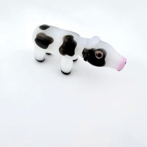Miniature Glass Cow Sculpture - Custom Made to Order Glass Sculpture | Glass Figurines | Cow Figurines | Cow Gifts | Unique Gifts