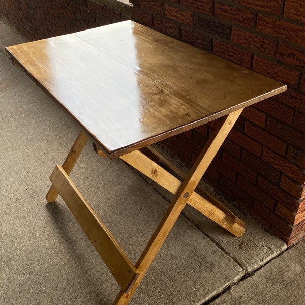 Pine Folding Table Etsy