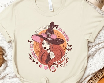 I'm a Witch I'm a Mother T-Shirt, Halloween Shirt for Mom, Witchy Mama Tee, Retro Spooky Shirt for Moms
