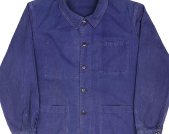 Vintage french work wear jacket 1960s size large