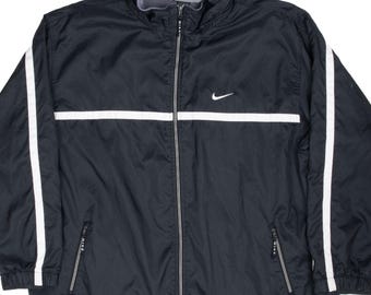 Vintage Nike 1990s Quarter Zip Windbreaker Jacket Hooded Large