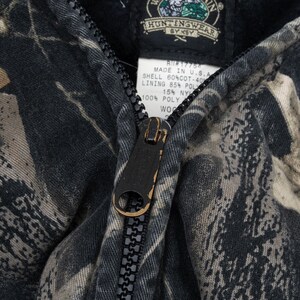 Chaqueta deportiva vintage de camuflaje de hojas y musgo, estilo años 90, talla XL, fabricada en EE. UU. imagen 8