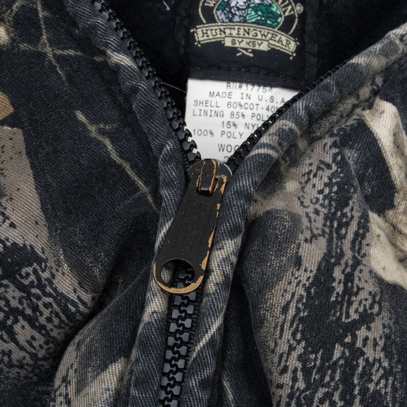 Chaqueta deportiva vintage de camuflaje de hojas y musgo, estilo años 90, talla XL, fabricada en EE. UU. imagen 8