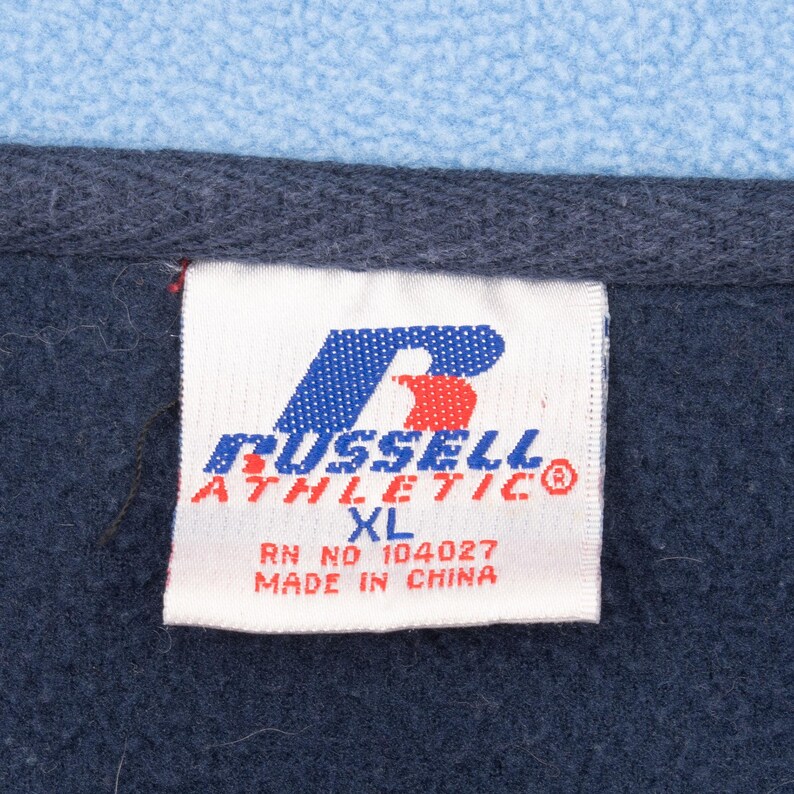 Vintage ncaa unc north carolina russell pullover fleece jacket xl 1990s image 4