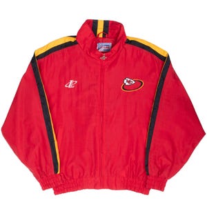 Vintage nfl kansas city chiefs logo athletic windbreaker jacket 1990s large image 2