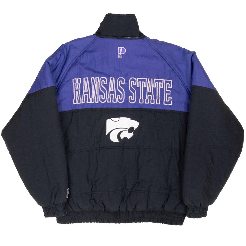 Vintage ncaa kansas city wildcats heavy windbreaker jacket 1990s large image 3