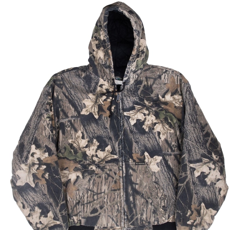 Chaqueta deportiva vintage de camuflaje de hojas y musgo, estilo años 90, talla XL, fabricada en EE. UU. imagen 1