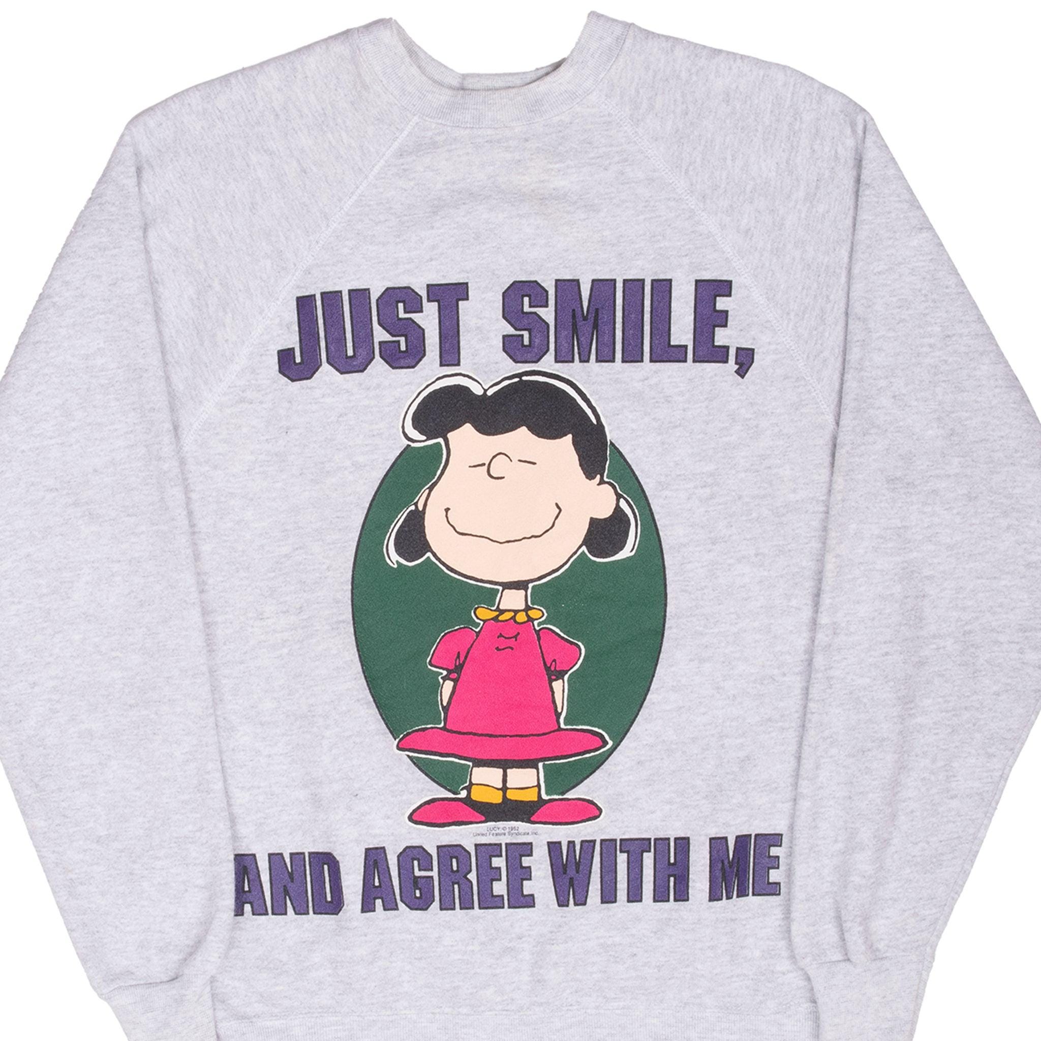 Vintage Snoopy Lucy Van Pelt Sweatshirt 1990s Medium Made in Usa