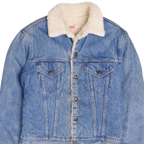 Vintage levis sherpa trucker denim jacket 2 pocke… - image 1