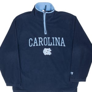 Vintage ncaa unc north carolina russell pullover fleece jacket xl 1990s image 1