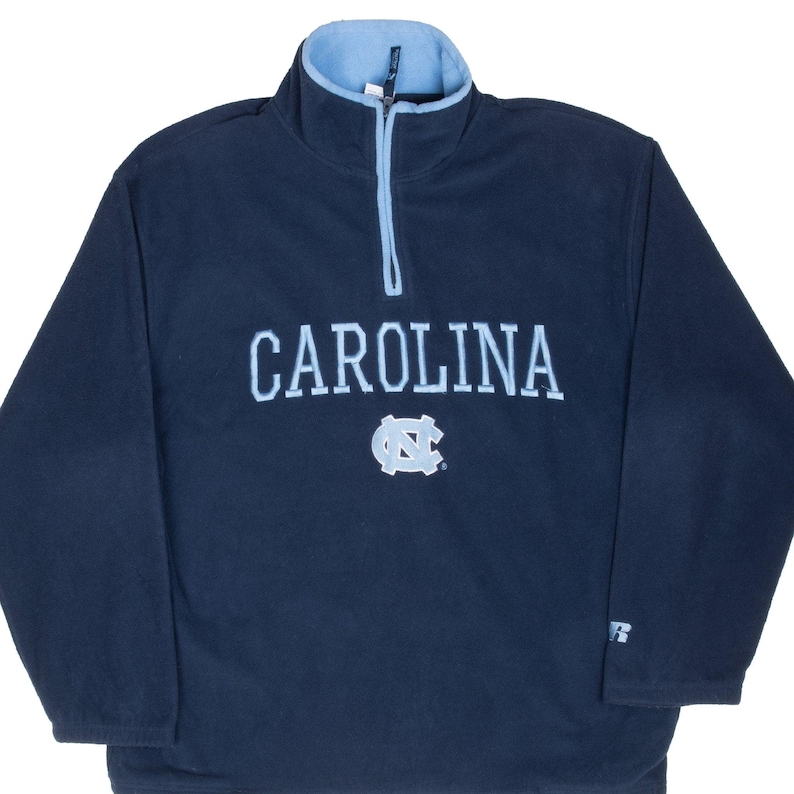 Vintage ncaa unc north carolina russell pullover fleece jacket xl 1990s image 1