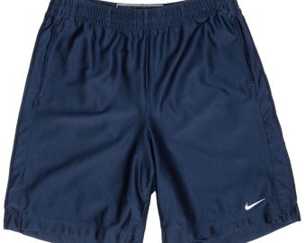 short de basketball Nike vintage bleu avec logo virgule des années 2000 large