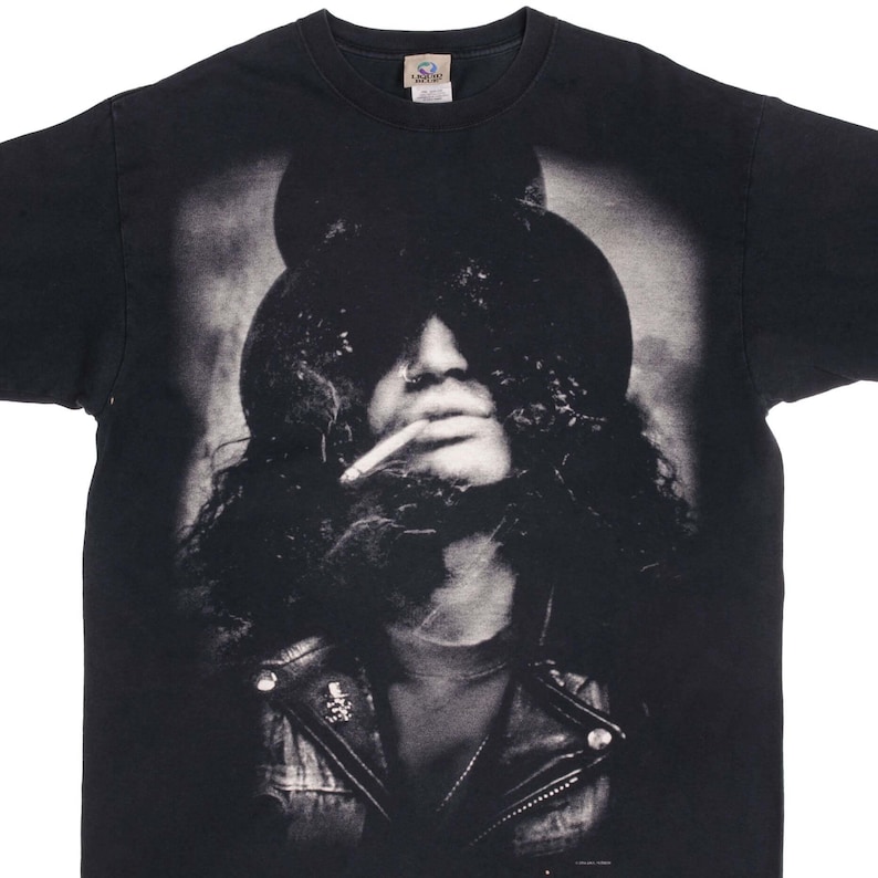 Vintage liquid blue saul hudson slash gun n roses tee shirt 2004 size xl image 1