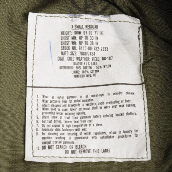 Vintage us army m-1965 m65 field jacket 1981 size… - image 4