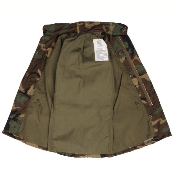 Vintage us army m65 woodland camo field jacket 19… - image 7