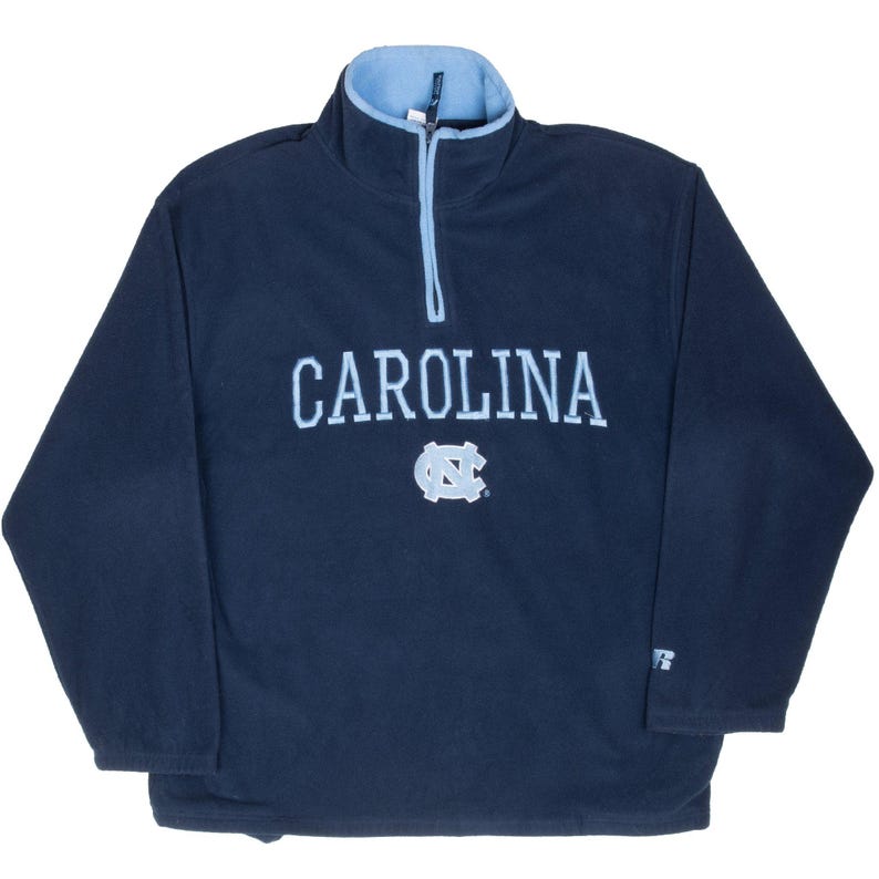 Vintage ncaa unc north carolina russell pullover fleece jacket xl 1990s image 2