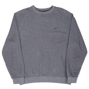 Vintage nike classic swoosh dark grey sweatshirt 2000s large image 3