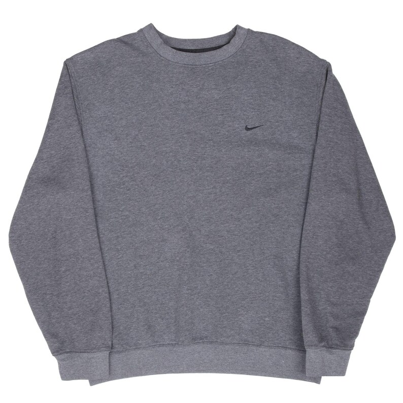 Vintage nike classic swoosh dark grey sweatshirt 2000s large image 3