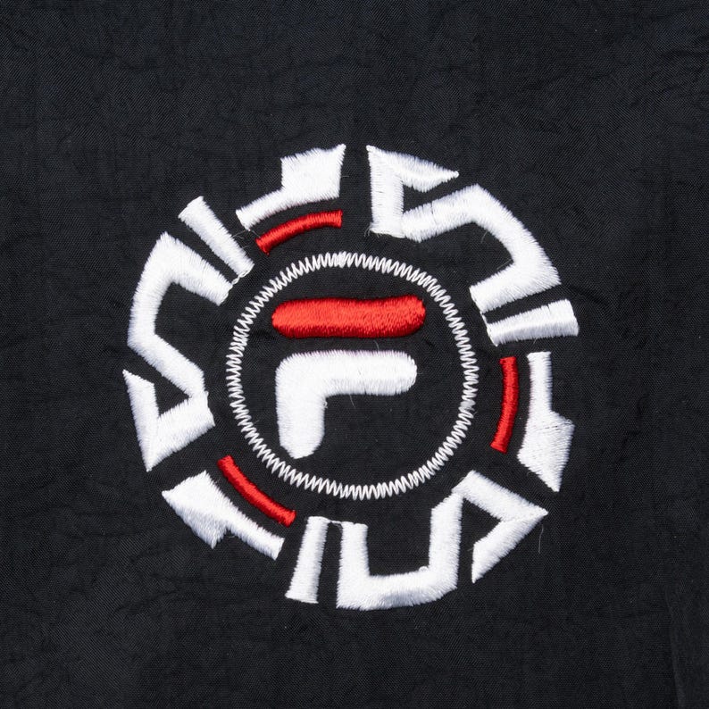 Vintage fila black windbreaker jacket 1990s medium immagine 4